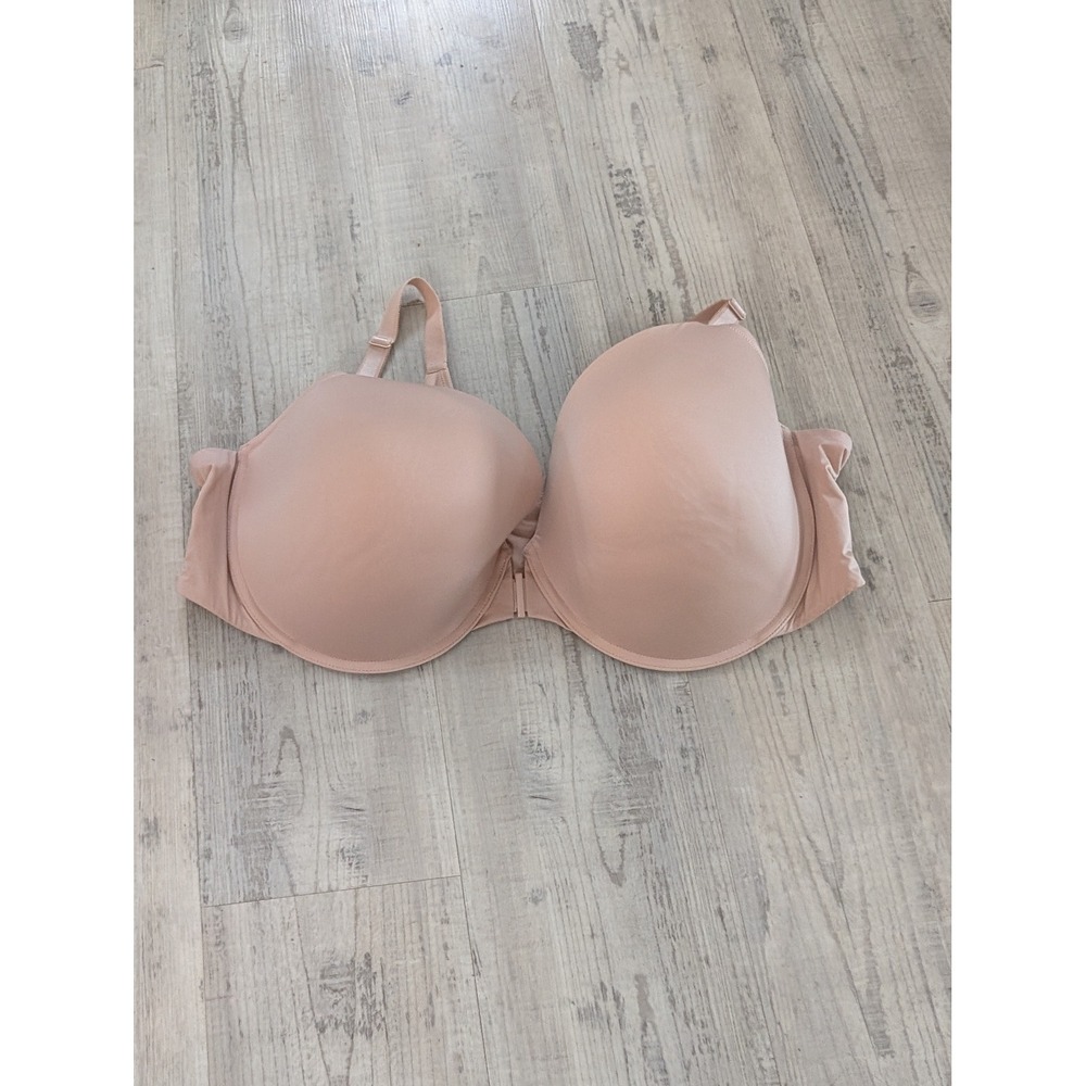 Torrid Curve Smoothing Front close Lightly Lined Bra 48DDD Nude Beige Plus Size